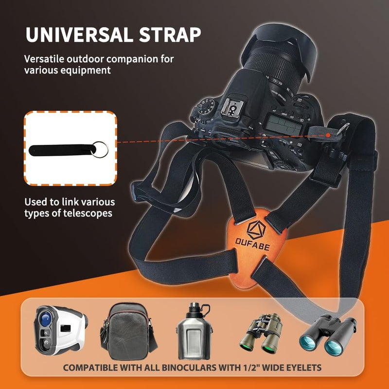 OUFABE Binocular Harness Strap, X-shaped Adjustable and Deluxe Bino Chest Straps for Hunting, Fits for Carrying Binocular, Cameras, Rangefinders and More - Image 3